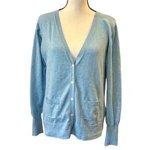 Aventura Women's Organic Cotton Blue Cardigan Size L